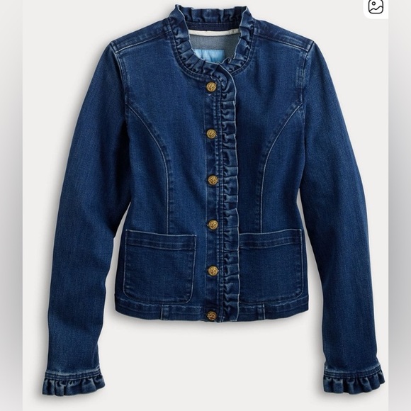 Draper James Ruffle Denim Jacket - Picture 2 of 3